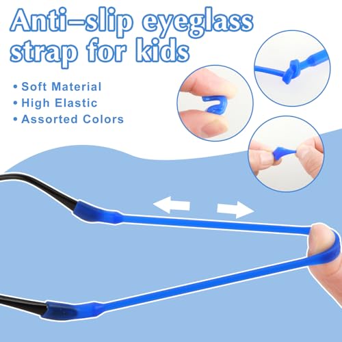 Amaxiu 8er Pack Brillenbänder für Kinder mit 8 Paar Ohrhaken, rutschfester Silikon Sonnenbrillenhalter elastischer Brillenhalter Brillenbandhalter Brillenband für Sportkinder(Farbe)
