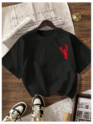 Image of RoseSeek Women's Graphic Letter Tee Crew Neck Trendy Summer Vintage T Shirt