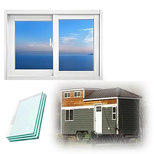 Ventanas correderas, ventanas correderas horizontales for sótanos, baños, garajes y comedores, ventanas de ventilación for cobertizos, marcos de aluminio con cristal(60 * 40cm)