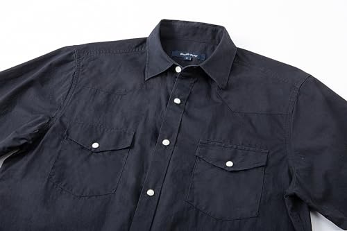 Mens Short Sleeve Western Shirts with Pearl Snap Button Up Casual Regular Fit Plaid Shirts3