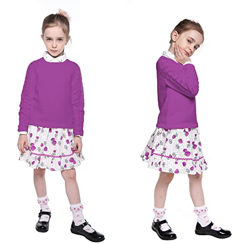 Image of Kid Nation Girls Sweaters for Teen Girls Toddler Girl Cute Knit Crewneck Pullover