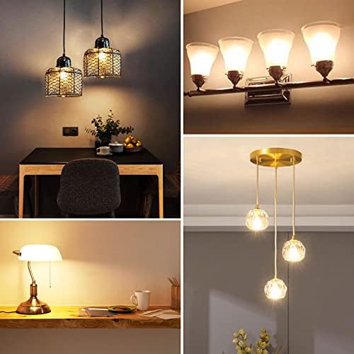 E14 LED Vintage Golf Ball SES Filament Bulb, Non-Flicker & No Buzzling Dimmable G45 Glass Globe Bulb 4W, 40W Equivalent, 2700K Warm White 400LM, LangPlus+ Small Edison Screw LED Bulbs, 4Pack(E14 G45)
