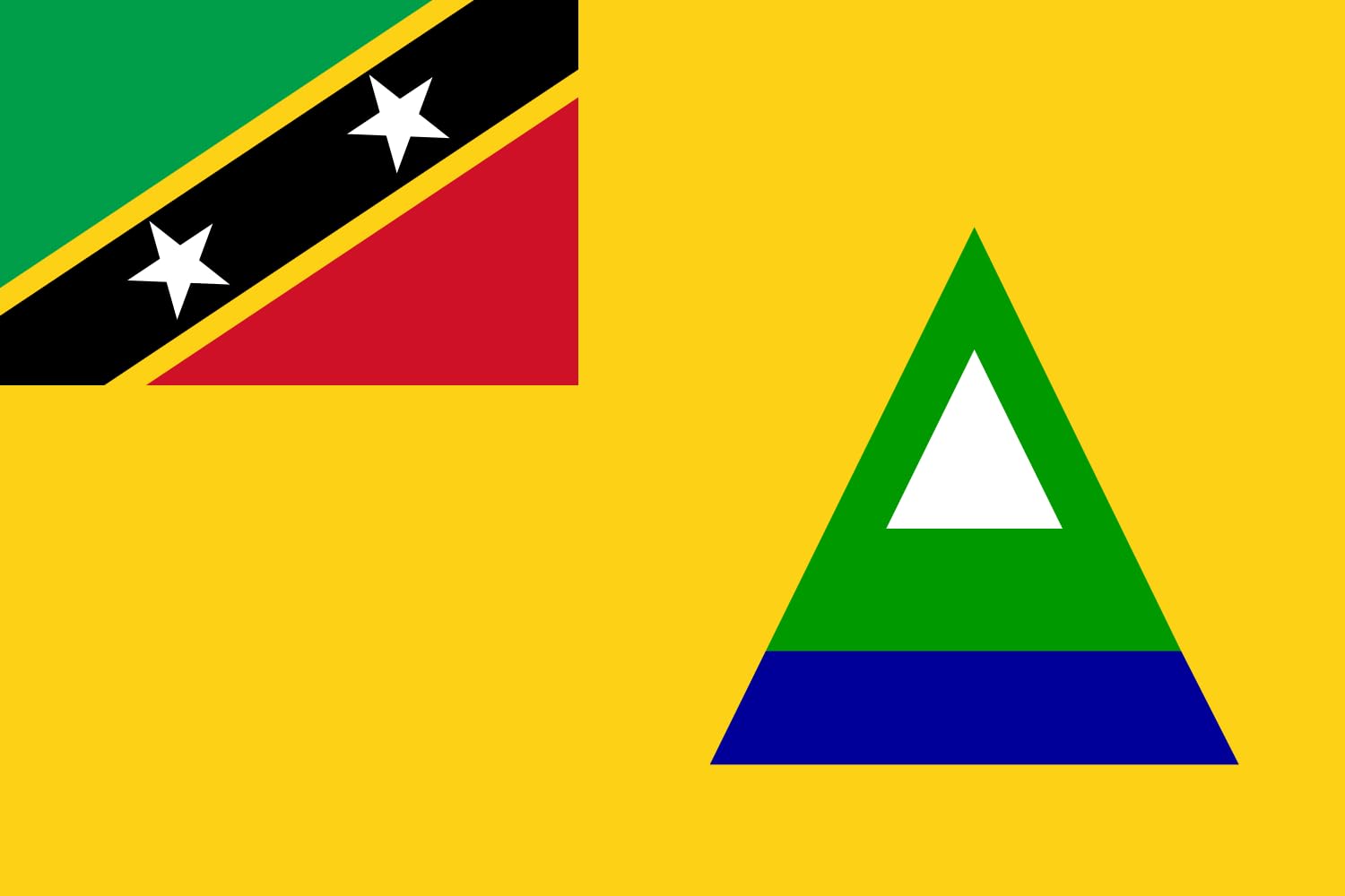 Drapeau Nevis haut de gamme 90x150cm aux finitions supérieures