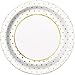 Unique Foil Dots Round Dinner Paper Plates - 9