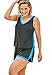 Swim 365 Women's Plus Size Chlorine-Resistant A-Line Two-Piece Skirtini Set - 16, Black Seafoam