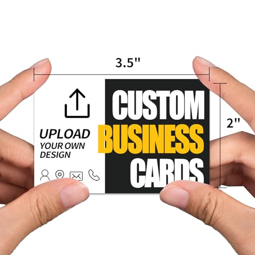 200 Pcs Custom Business Cards Personalized Postcards for Small Business 300gsm Paper Front & Back Sides Printed 3.5\" x 2\" - Add Photo/Text/Logo - Thumbnail 2