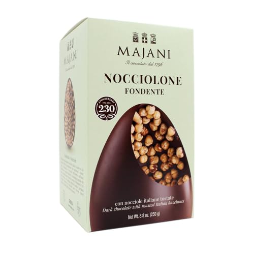 Majani Uovo Nocciolone Fondente con Nocciole Intere Italiane, Senza Glutine 250g