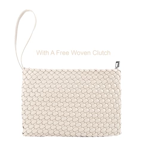 Image of SporGenius Woven Handbag Two Tone Tote Bag Vegan Leather Purse