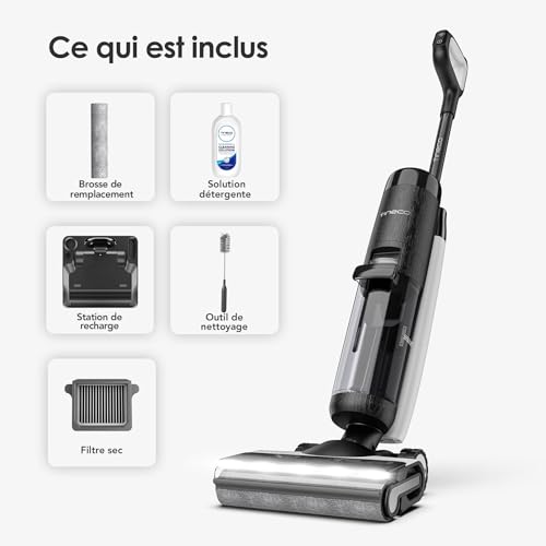 Tineco Floor One S7 Pro Series Aspirateur Laveur Sec Et Humide Intelligent sans Fil pour Sols Durs, Écran Digital LED, Grande Autonomie, Parfait pour Les Tâches Tenaces et Les Poils