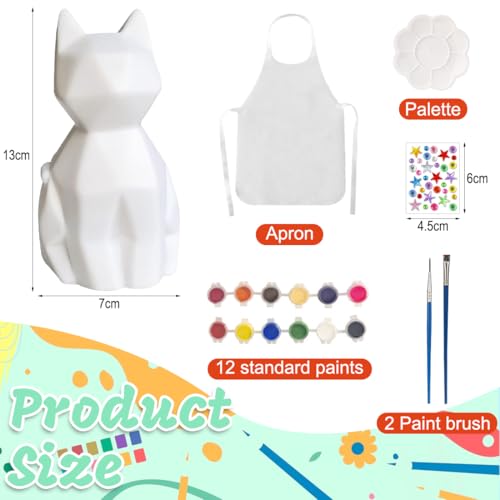Meleager Basteln Mädchen ab 4 Jahre, Katze Lampe Malset-Bastelset Kinder, DIY Malen Katze Spielzeug, Geburtstag, Weihnachten Geschenkideen für Mädchen 4 5 6 7 8 Jahre