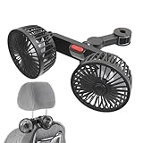 Lüfter Für Auto,5V 2A Doppelkopf 360 Grad Drehbar | USB Angetriebener LKW Luftkühler | Für Wohnmobil SUV Van LKW Fahrer Kinder Beifahrer Camping