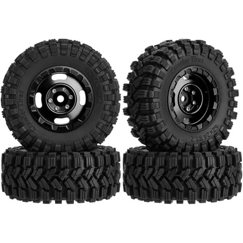RC�^�C���J�[ For Axial For SCX24 For TRX4M For FCX24 1/18 1/24 �A���~1.2�z�C�[����62 * 24mm�\�t�g�S���S���^�C�� RC�N���[���[�A�b�v�O���[�h�p�[�c(Black)