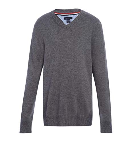 Tommy Hilfiger Girls Long Sleeve Feminine Fit V-Neck Sweater School Uniform