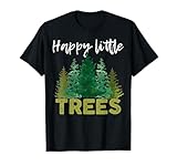 Funny Happy Little Trees T-shirt Watercolor Style Camping T-Shirt
