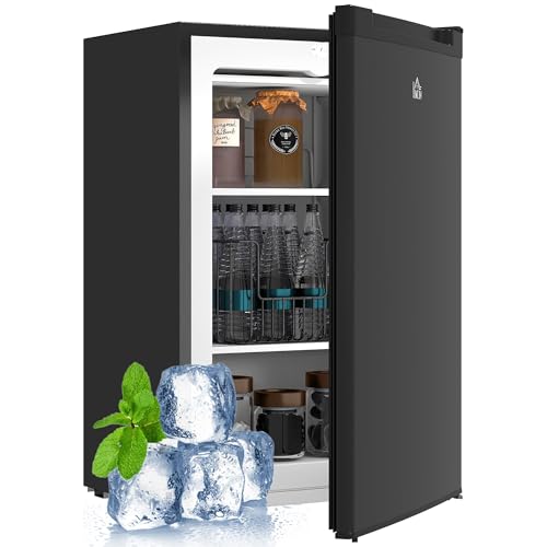 HOMCOM Mini Freezer Countertop, 3 Cu.Ft Compact Upright Freezer w...