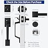 Matte Black Double Front Door Handle Set, French Door Locks for Double Doors with Smooth Deadbolt & Dummy Handle, Double Door Lock Easy to Install, Durable Construction for Front Door