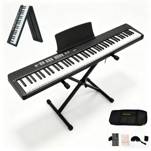 Senfot 88 Key Foldable Piano Keyboard, Full Size Electronic Piano With Power Adapter, Headphones and...