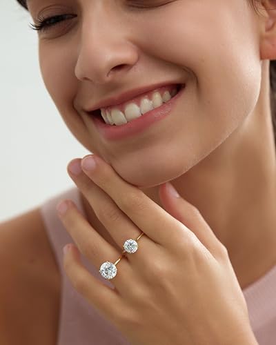 Michooyel 18K Gold Plated Round Cut Solitare 925 Sterling Silver | 2ct Engagement Ring Women, Wedding Ring, Promise Ring Cubic Zirconia4