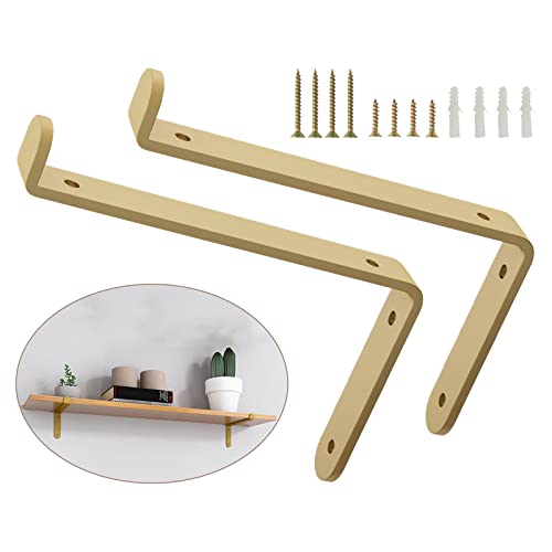 Supports d'étagères en métal robuste en forme de L avec vis de fixation pour fixation murale