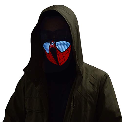 ZOY LED Music Mask Sound Active Mask Light Up Mask for Party Dancing,Riding,Skating,Festival