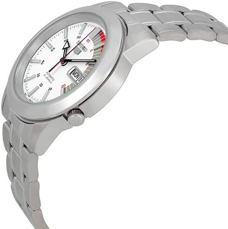 Vista 5 de Seiko Reloj automático para hombre con esfera plateada serie 5 SNKK25J1, Tono-plateado, Bobinado automático, Automático