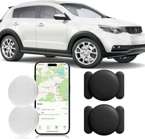 Image of Mini GPS Tracker for Vehicles No Monthly Fee,GPS Car Tracker,Hidden Car Tracker with Magnetic Case,Real Time Car GPS Tracker Work with Apple Find My(iOS Only) (Black,2PCS)