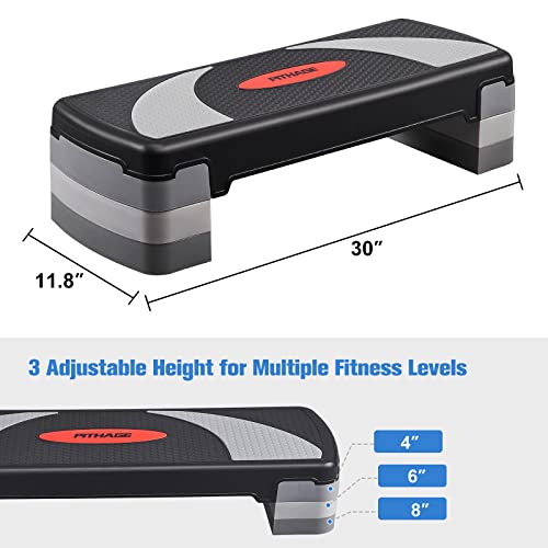 PITHAGE Step Up Exercise Platform Adjustable Step Platforms for Workout Non-Slip Stepper Aerobic Exercise Stepper for Fitness (B)