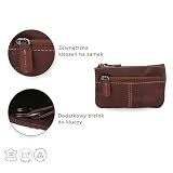 Gusti Skórzane Etui na Klucze Rook – Stylowe Brązowe Ochronne Etui Retro z Naturalnej Skóry – Organizer do Kluczy, Bezpieczny Pokrowiec na Klucze Męskie i Damskie