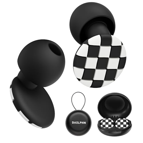 Daelphn Ohrstöpsel zum Schlafen – SNR 23dB Lärmreduzierung – Wiederverwendbar & Komfortabel – Silikon Ohrstöpsel für Reisen, Arbeit, Konzentration (Schwarz-Weiß)