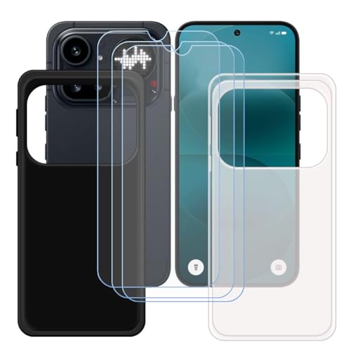 CongJiaLingXi�P�[�X �K�p���� Nothing Phone 4a Pro (6.83") + [3��]�����K���X�X�N���[���ی�t�B���� �A������ + ���ȃ\�t�g�V���R���P�[�X�ی�TPU�J�o�[�̃P�[�X�J�o�[