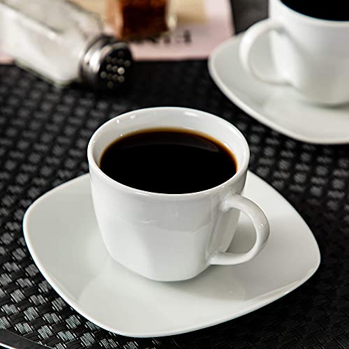 MALACASA, Series Elisa,36 Piezas Juego de Cafe Vajillas de Porcelana 18 Tazas de Cafe 18 Platillos de Café, Blanco para… - Imagen 5