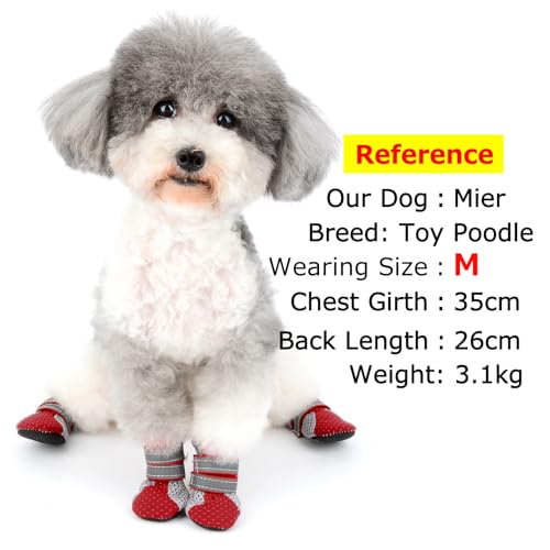 Zunea Pfotenschutz-Hundestiefel, Sommer, rutschfest, klein, verstellbar, reflektierend, weich, atmungsaktives Mesh, hitzebeständig für heißen Asphalt - Rot, Größe S