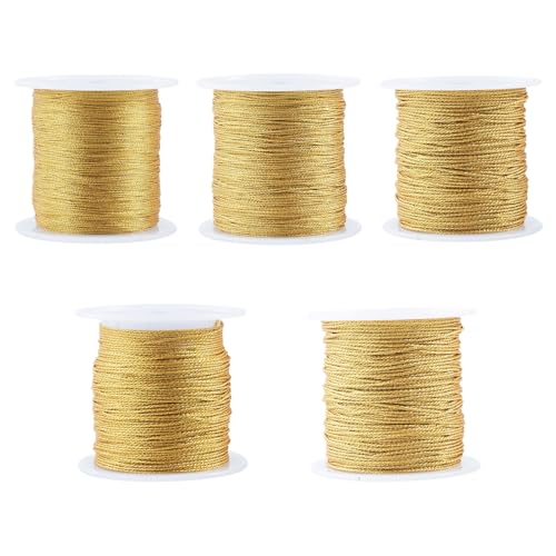 Hilos metálicos dorados 5 rollos 5 grosores para bordado miniatura 7