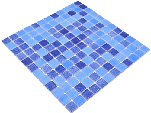 Mosaico de mosaico para piscina, azul, mezcla 2C, antideslizante, antideslizante