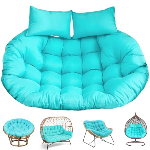 6.3'' Thickened Waterproof Double Egg Chair Cushion Replacement, 59x39 in