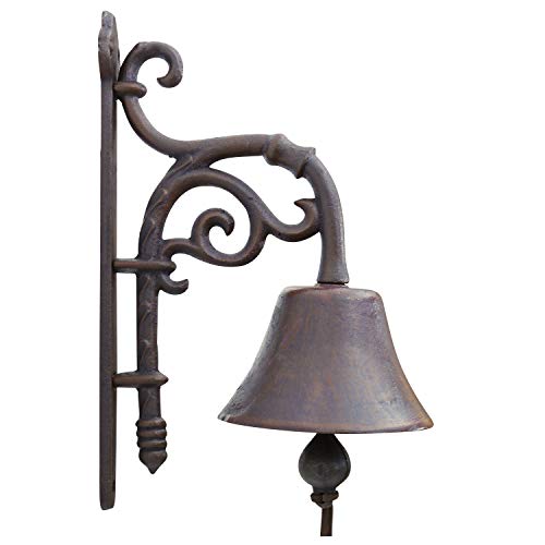Campana de Pared Timbre de Puerta Hierro Fundido decoración Estilo Antiguo 32cm