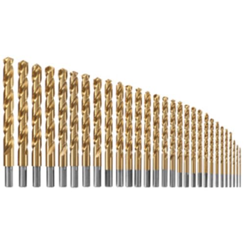 BOSCH TI29 29-teiliges sortiertes Set Titan-Nitrid beschichtete Metallbohrer mit mitgeliefertem Koffer mit drei-flachem Schaft für… – Ansicht 1