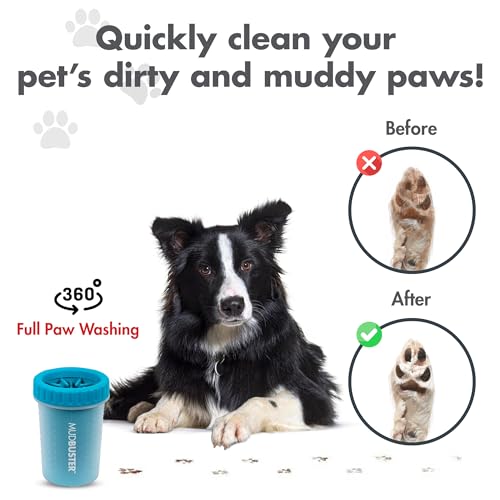 Dexas MudBuster Portable Dog Paw Cleaner, Medium, Blue - Premium Quality Pet Supplies and Accessories - Image 5