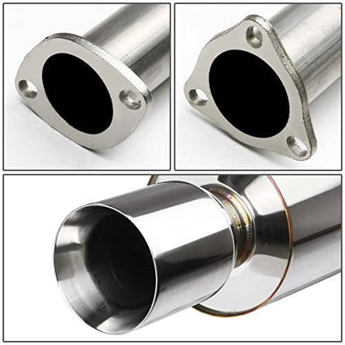 4.5 Inches Muffler Rolled Tip Stainless Steel Catback Exhaust System Compatible With Acura Integra Gsr 1994-2001 #TOP2