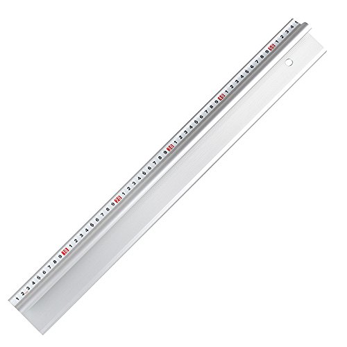 Nähwelt Flach Profi-Sicherheitslineal 105 cm, Aluminium (silber anodisiert), Robust mit Stahlverstärkung
