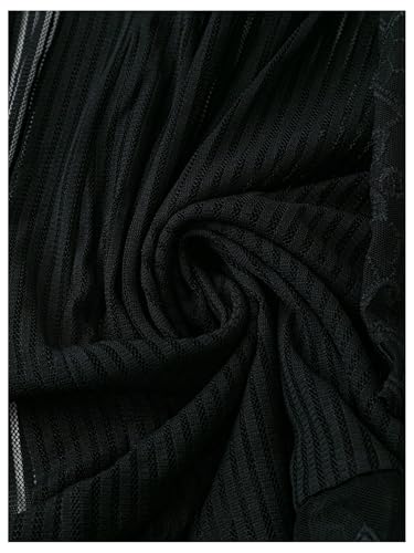 GORGLITTER Women's Plus Size Lace Long Cardigan Kimono Fall Trendy Long Sleeve Open Front Light Weight Cardigans 2025 Black XX-Large Plus