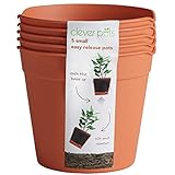 plant pots indoor Requiere montaje: falso Clever Pots Macetas de plástico de fácil liberación, paquete de 5, macetas pequeñas, macetas de jardín para exteriores o interiores, ligeras y resistentes a la intemperie para flores y plantas