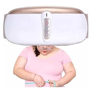 Afslankheidsgordel met elektrische vibratie, vibrerend massageapparaat om af te vallen, 4 standen/warm kompres bij constante temperatuur/wrijven van de buik met wit, voor het gewicht