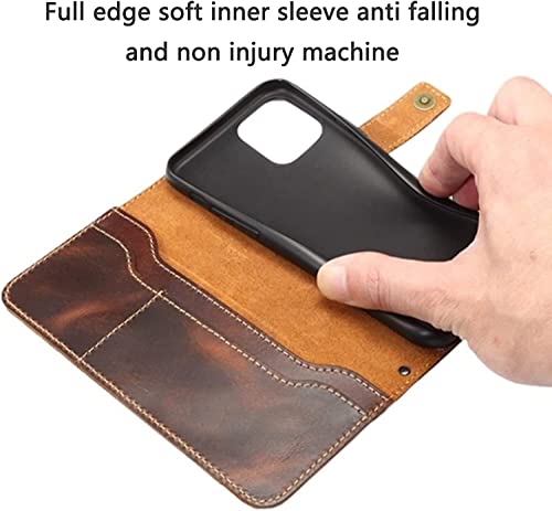 Étui en cuir véritable pour iPhone 13 marron élégant et robuste