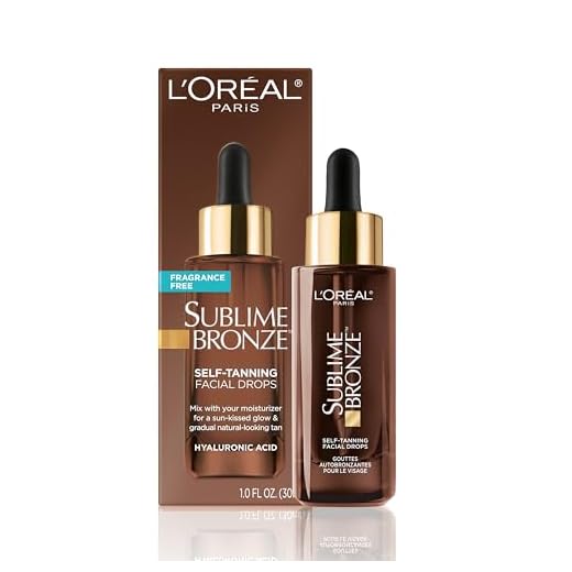 L'Oreal Paris Sublime Bronze Self Tan Drops for Face, Hyaluronic Acid, Self-Tanning Facial Drops, Buildable Tan, Customizable Sun-Kissed Glow, Gradual Tan, Fragrance-Free, 1 fl oz Packaging May Vary