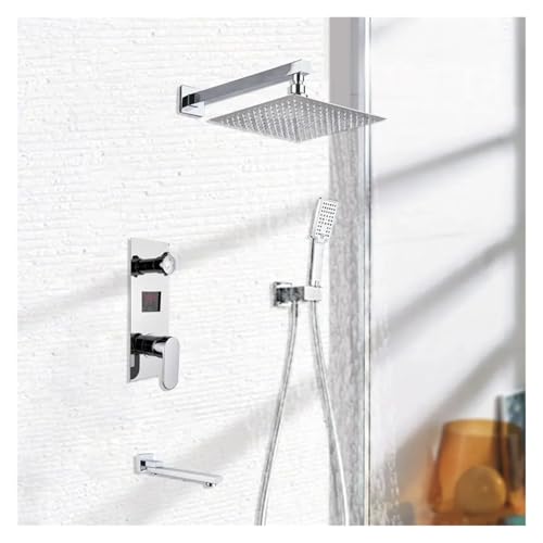Mélangeur de douche eau froide eau chaude et pomme de douche à affichage LCD digital