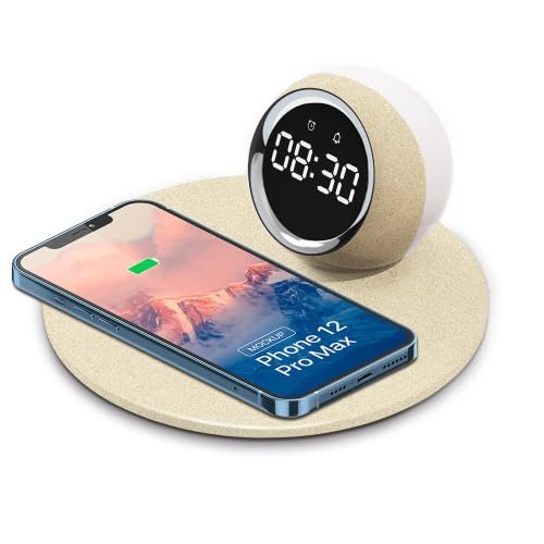 ELECTROPRIME K22T Digital Clock Wireless Charger with Night Light