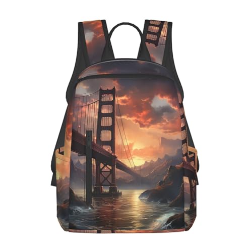 Backpack 14.7 inch Lightweight Large Bookbag Bridge Daypack for Travel Office Work