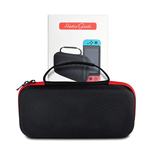 Hestia Goods - Funda para Switch y Protector de Pantalla de Vidrio Templado Compatible con Nintendo Switch, Funda de Transporte rígida de Lujo para Consola Nintendo Switch y Accesorios, Color Rojo