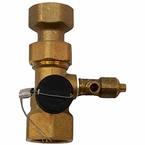 Kappenventil 3/4 Zoll und 1 Zoll Messing mit Entleerungsventil - für Anschluss, Wartung und Kontrolle von Membran-Ausgleichsgefäß für Heizungsanlage (3/4 Zoll)